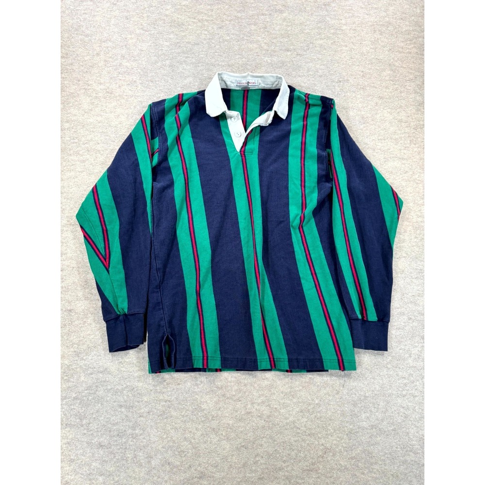 Penguin Sport Rugby Polo Shirts Mens Large Multicolor Striped Cotton Performance